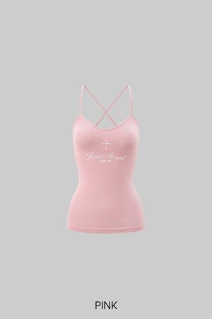 Rase le sol Embroidered Slogan Stretch Cami Top