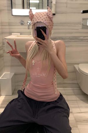 Rase le sol Embroidered Slogan Stretch Cami Top