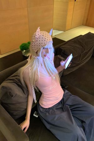 Rase le sol Embroidered Slogan Stretch Cami Top