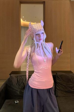 Rase le sol Embroidered Slogan Stretch Cami Top