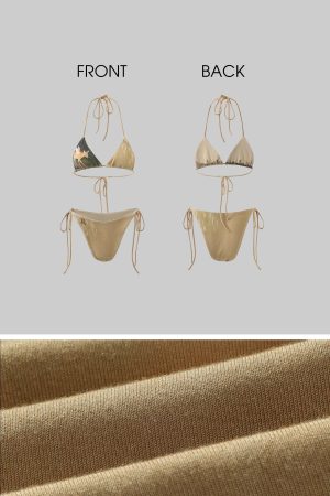 Rase le sol Fawn Mirage Printed Tie Bikini Set