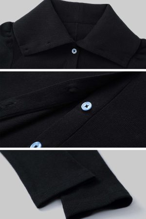 Rase le Sol Fitted Black Knit Cardigan