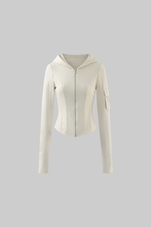 Rase le sol Fitted Hooded Zip Jacket