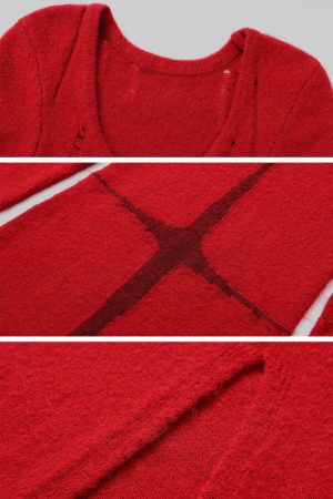 Rase le sol Fitted Knit Dress with Scarf