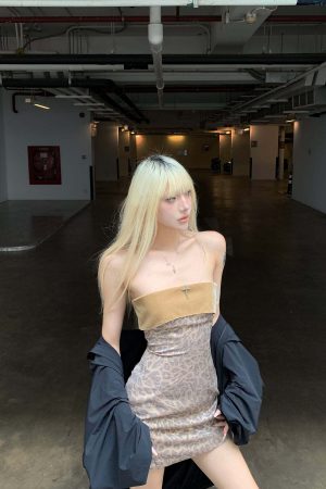 Rase le sol Gold Velvet Strapless Mini Dress in Metallic Leopard Jacquard