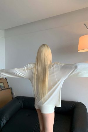 Rase le sol Gothic Print Long Sleeve and Stretch Lounge Shorts Set