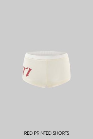 Rase le sol Gothic Print Long Sleeve and Stretch Lounge Shorts Set