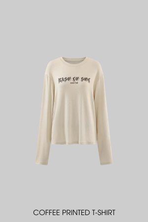 Rase le sol Gothic Print Long Sleeve and Stretch Lounge Shorts Set