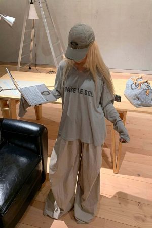 Rase le sol Grey Hooded Printed Long Sleeve T-Shirt