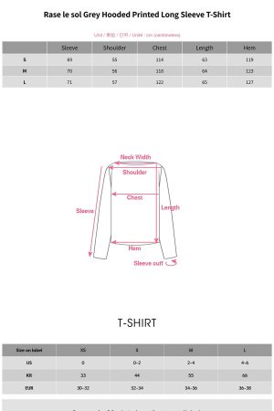 Rase le sol Grey Hooded Printed Long Sleeve T-Shirt