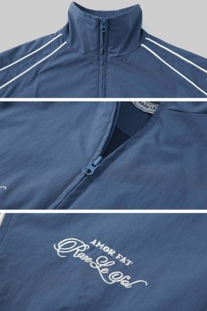 Rase Le Sol High-Collar Paneled Sports Jacket