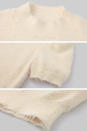 Rase le sol High Neck Knit Short Sleeve T-shirt