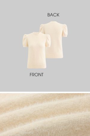 Rase le sol High Neck Knit Short Sleeve T-shirt