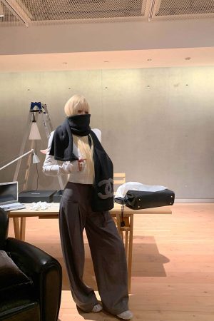 Rase le sol High-Waist Pleated Wide-Leg Trousers