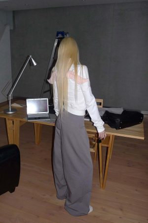 Rase le sol High-Waist Pleated Wide-Leg Trousers