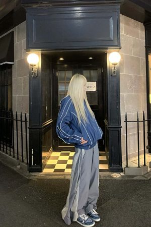 Rase le sol High-Waisted Colorblock Wide-Leg Pants