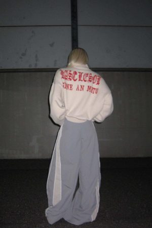 Rase le sol High-Waisted Colorblock Wide-Leg Pants