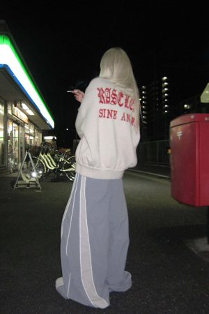 Rase le sol High-Waisted Colorblock Wide-Leg Pants