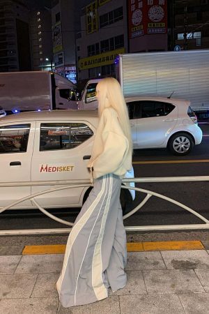 Rase le sol High-Waisted Colorblock Wide-Leg Pants