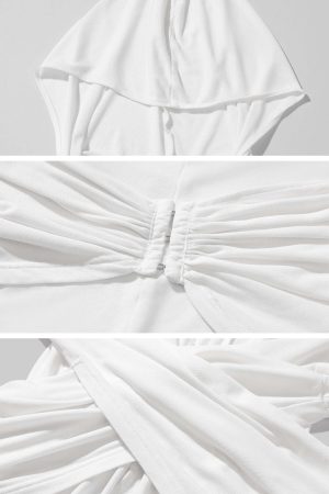 Rase le sol Hooded Draped Layered Top