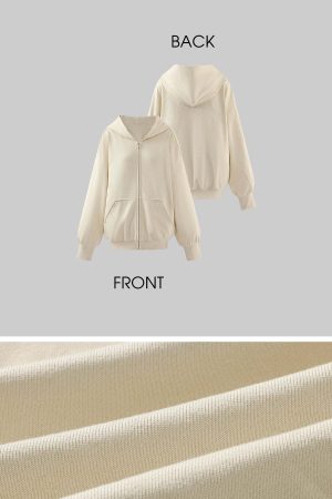 Rase le sol Khaki Hoodie Jacket and Shorts Set