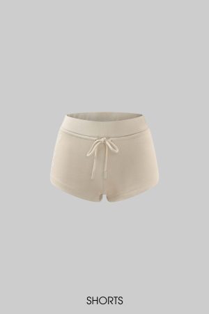 Rase le sol Khaki Hoodie Jacket and Shorts Set