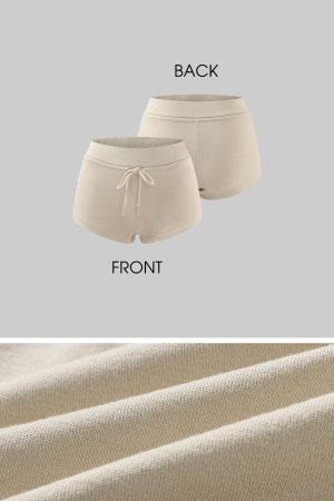 Rase le sol Khaki Hoodie Jacket and Shorts Set