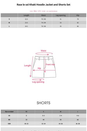 Rase le sol Khaki Hoodie Jacket and Shorts Set