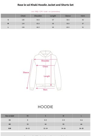 Rase le sol Khaki Hoodie Jacket and Shorts Set