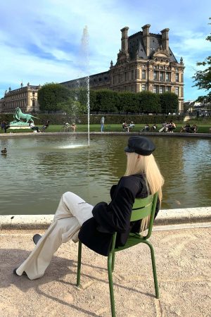 Rase le sol Knotted Detail Flared Casual Pants