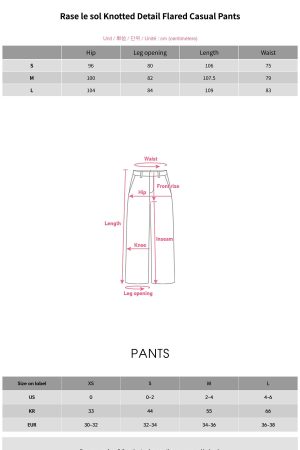 Rase le sol Knotted Detail Flared Casual Pants