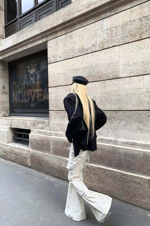 Rase le sol Knotted Detail Flared Casual Pants