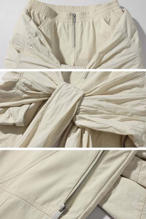 Rase le sol Knotted Detail Flared Casual Pants