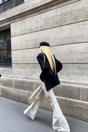 Rase le sol Knotted Detail Flared Casual Pants