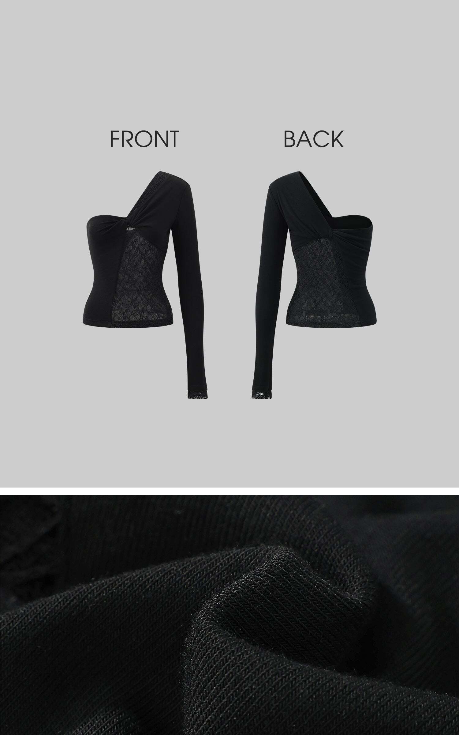 Rase le sol Lace and Mesh Panel Off-Shoulder Top Rase le sol Lace and Mesh Panel Off-Shoulder Top