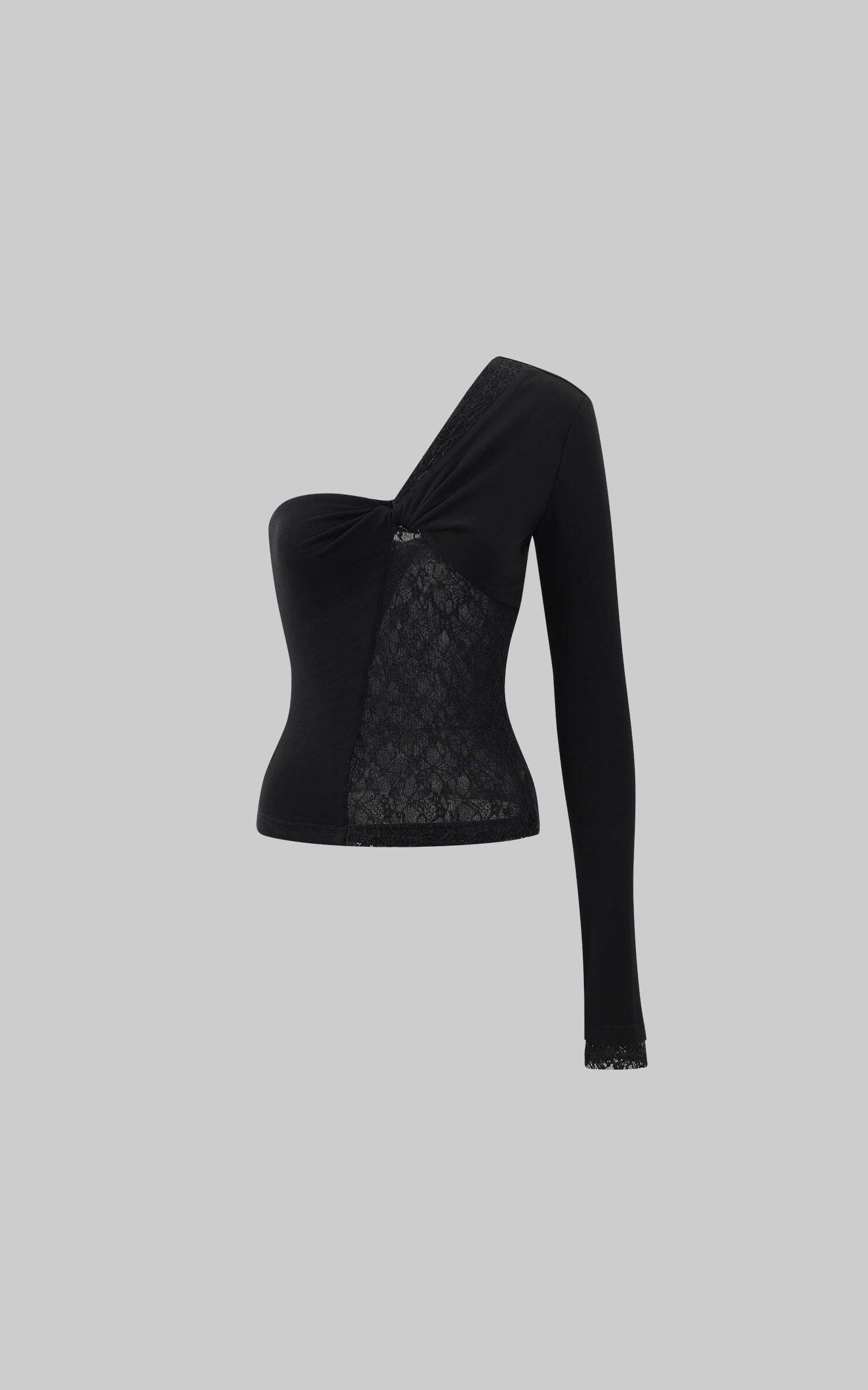 Rase le sol Lace and Mesh Panel Off-Shoulder Top Rase le sol Lace and Mesh Panel Off-Shoulder Top