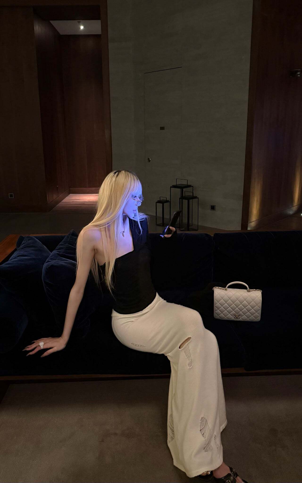 Rase le sol Lace and Mesh Panel Off-Shoulder Top Rase le sol Lace and Mesh Panel Off-Shoulder Top