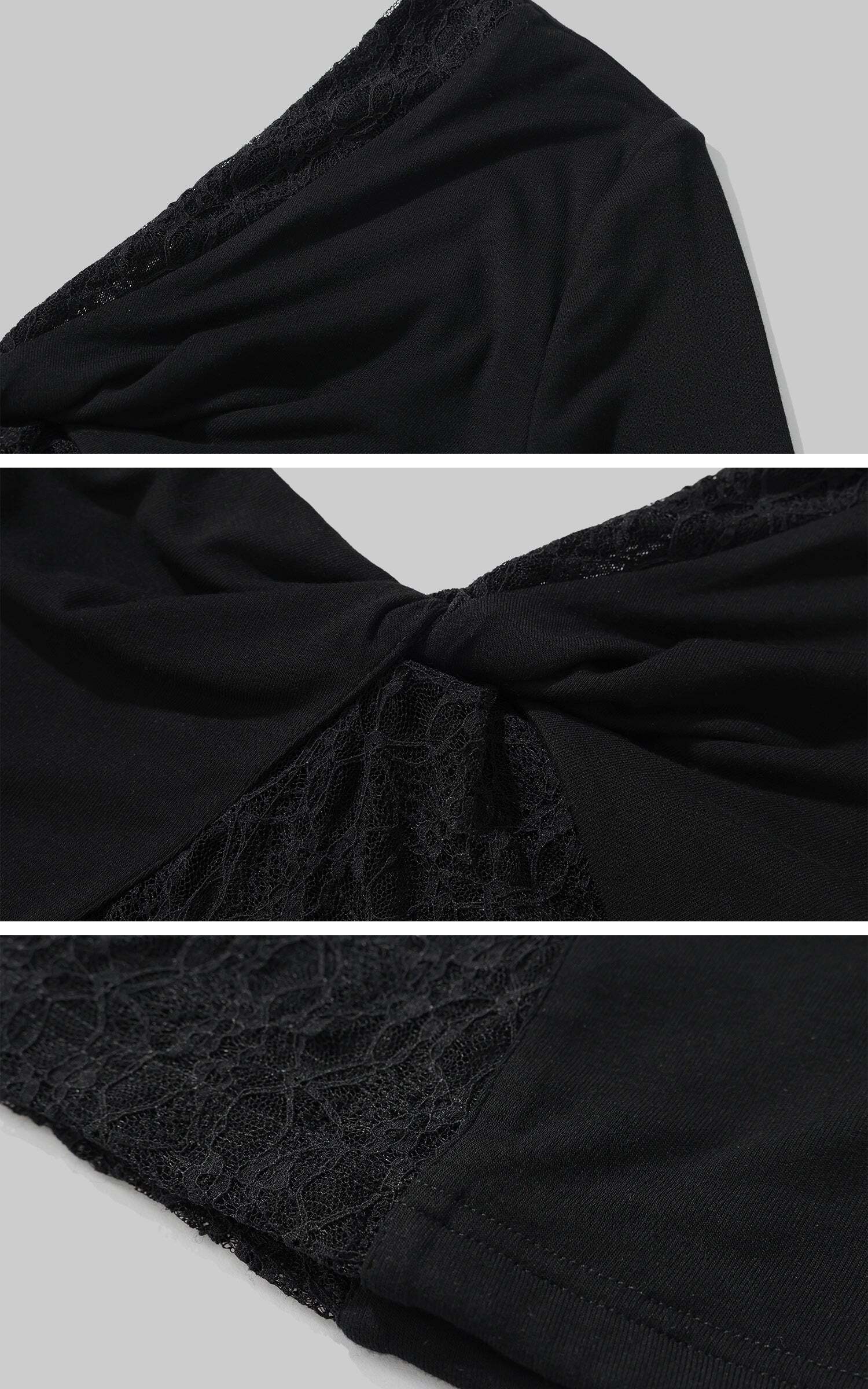 Rase le sol Lace and Mesh Panel Off-Shoulder Top Rase le sol Lace and Mesh Panel Off-Shoulder Top