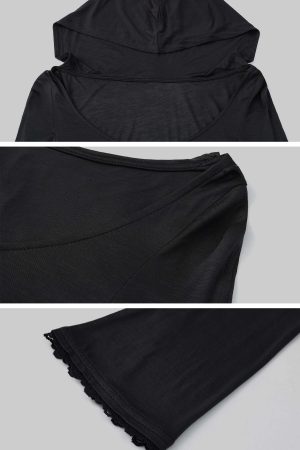 Rase Le Sol Lace Detail Hoodie & Shorts Set