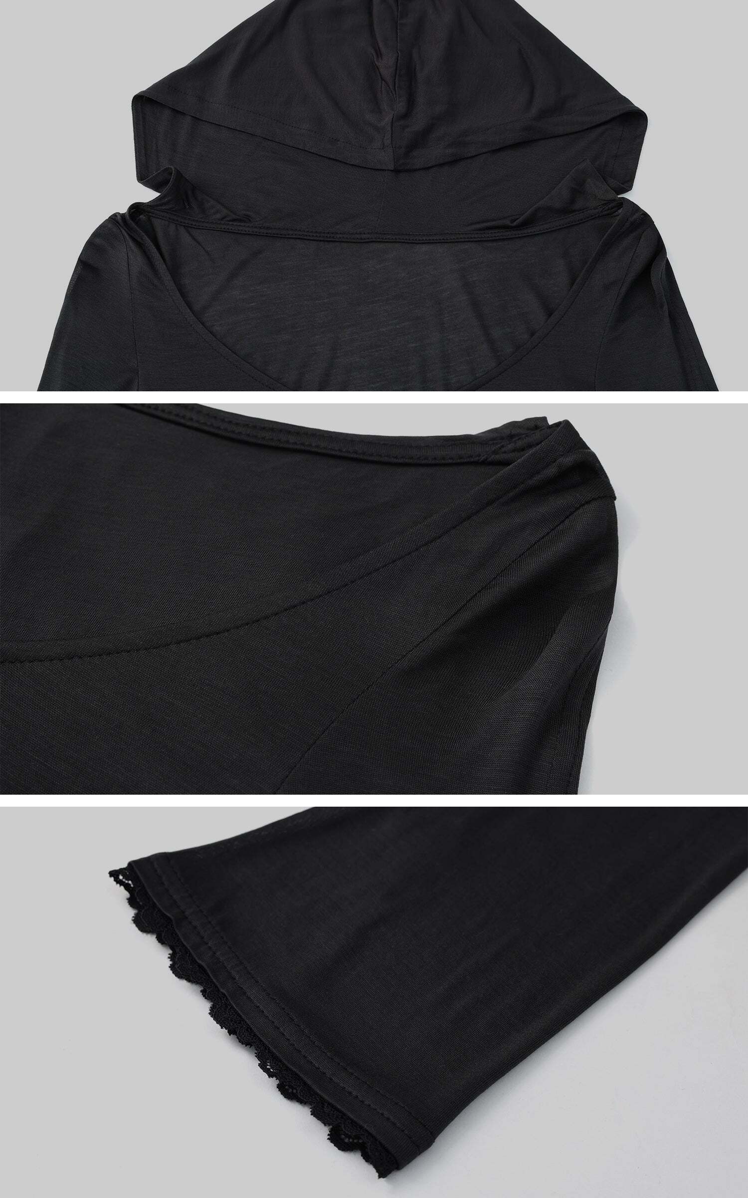 Rase Le Sol Lace Detail Hoodie & Shorts Set Rase Le Sol Lace Detail Hoodie & Shorts Set