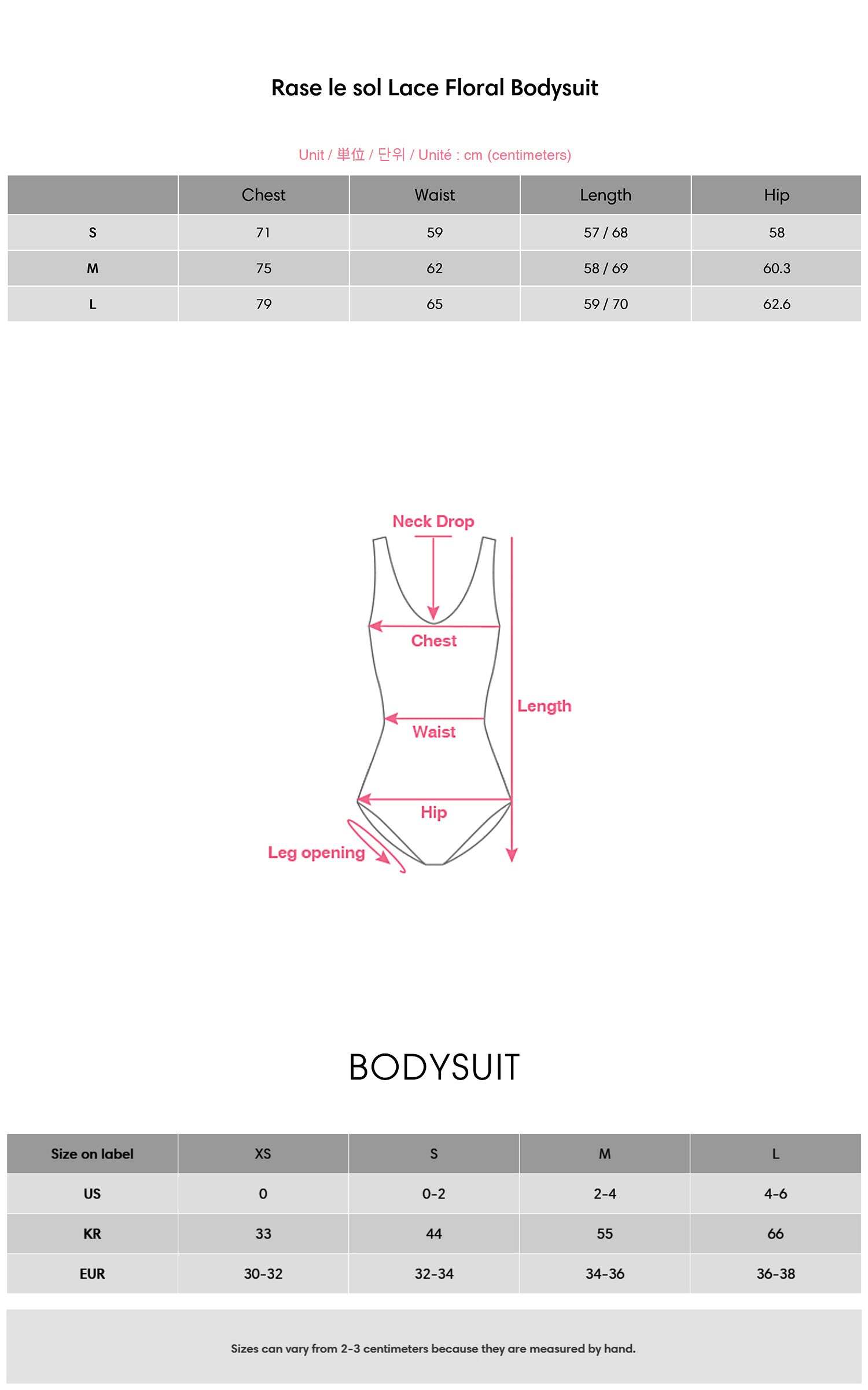 Rase le sol Lace Floral Bodysuit Rase le sol Lace Floral Bodysuit