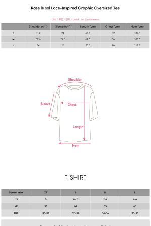 Rase le sol Lace-Inspired Graphic Oversized Tee