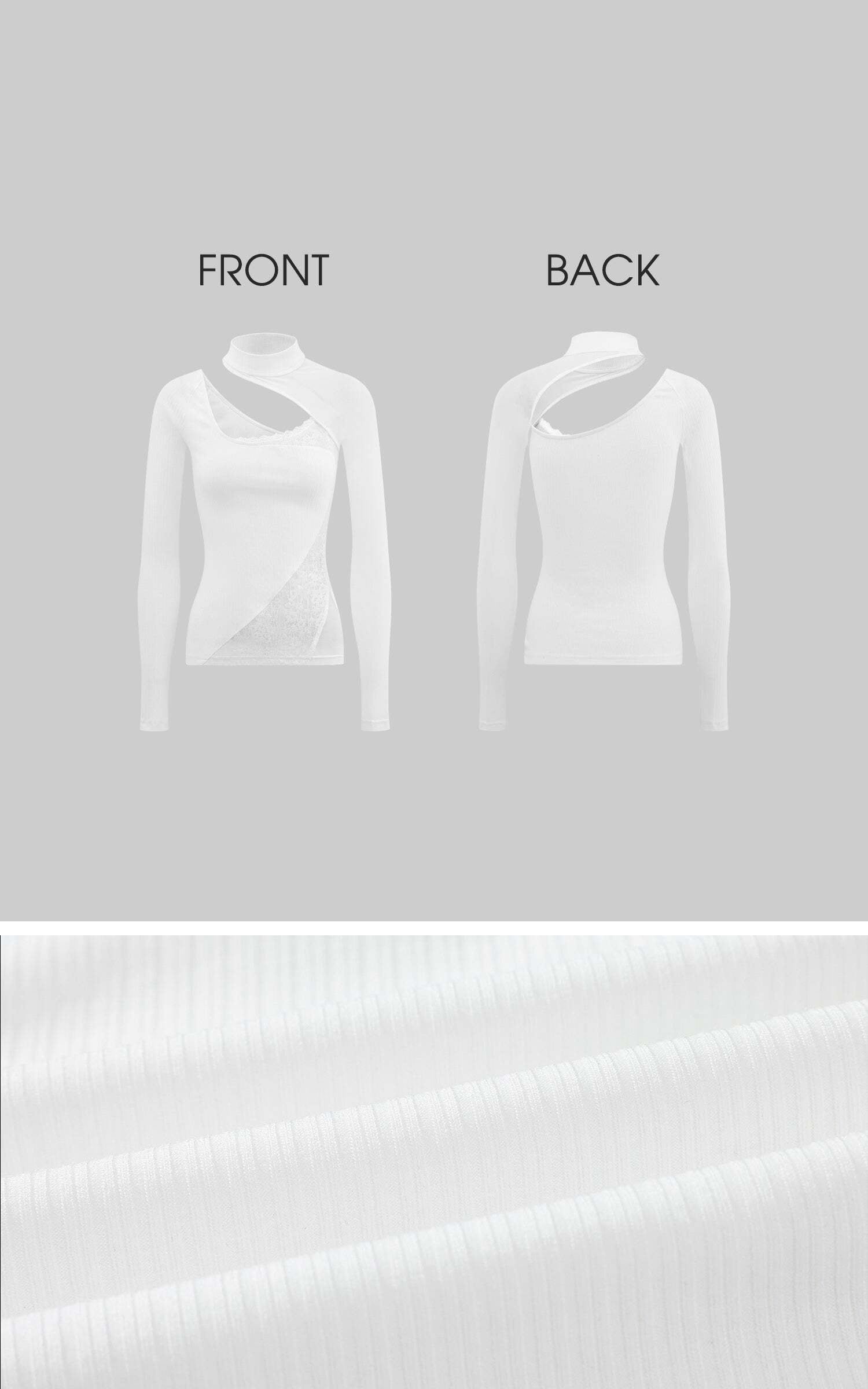 Rase le sol Lace & Mesh Paneled Fitted Top Rase le sol Lace & Mesh Paneled Fitted Top