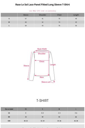 Rase Le Sol Lace Panel Fitted Long Sleeve T-Shirt