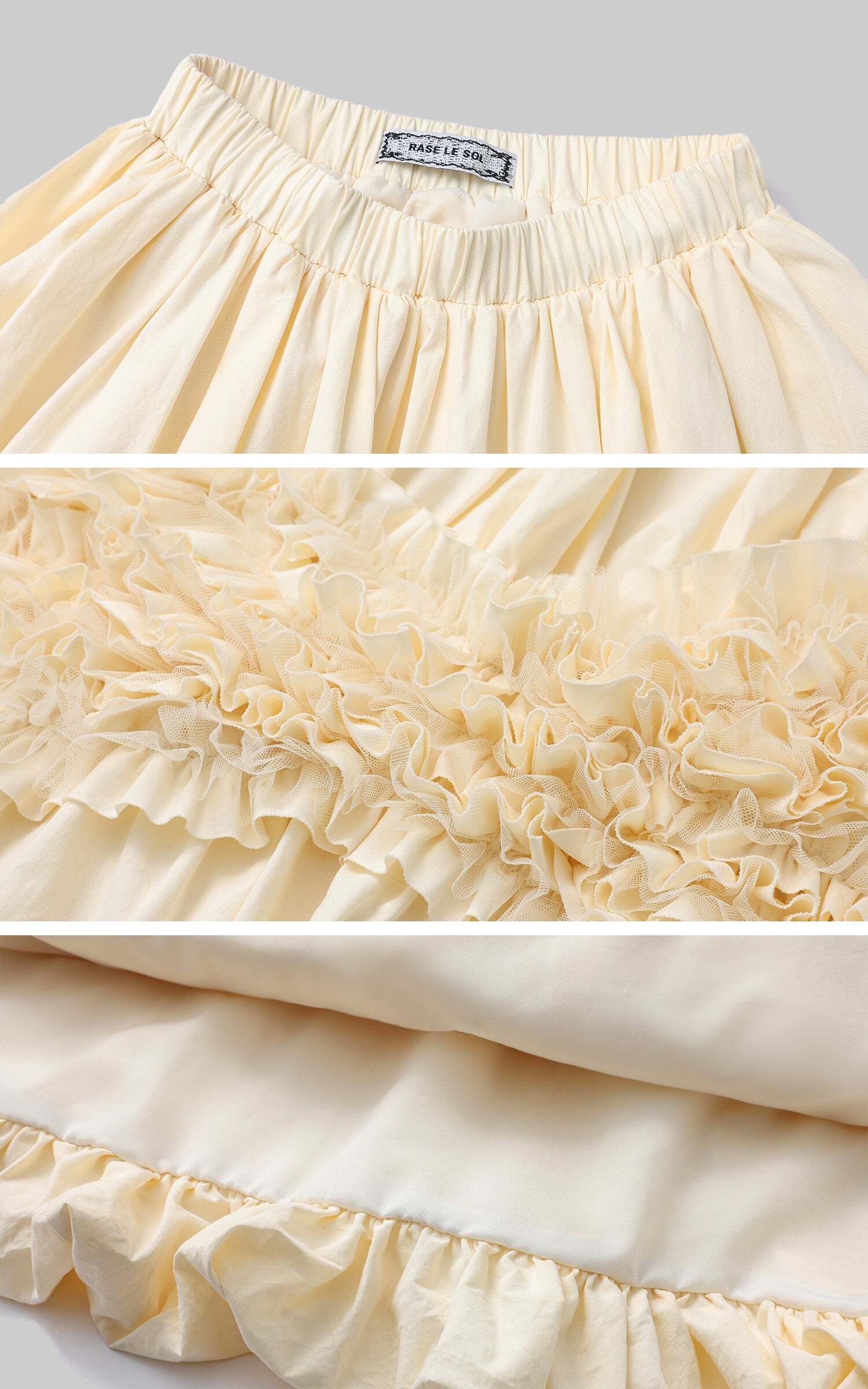 Rase le sol Lace-Tiered Puff Midi Skirt Rase le sol Lace-Tiered Puff Midi Skirt