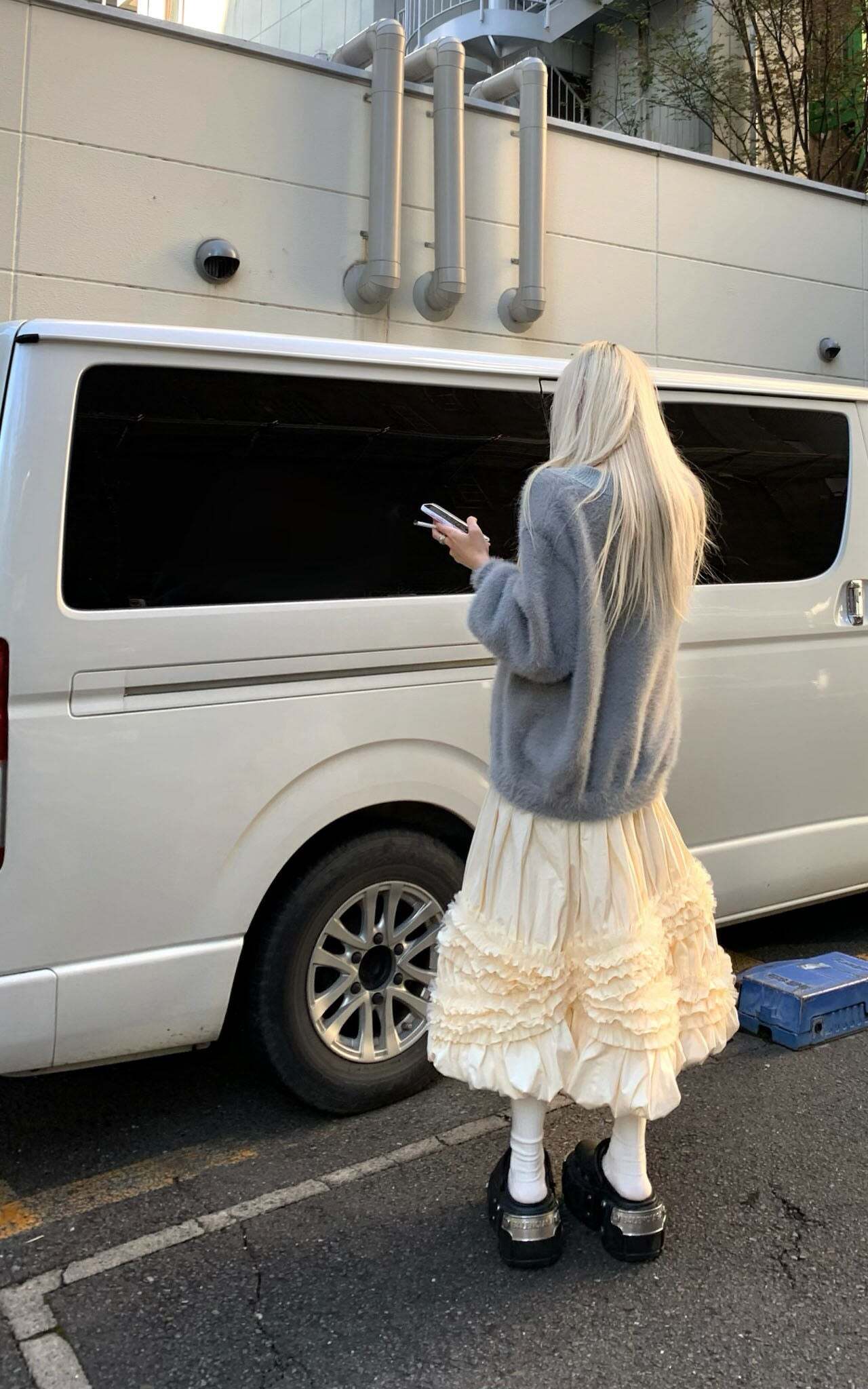 Rase le sol Lace-Tiered Puff Midi Skirt Rase le sol Lace-Tiered Puff Midi Skirt