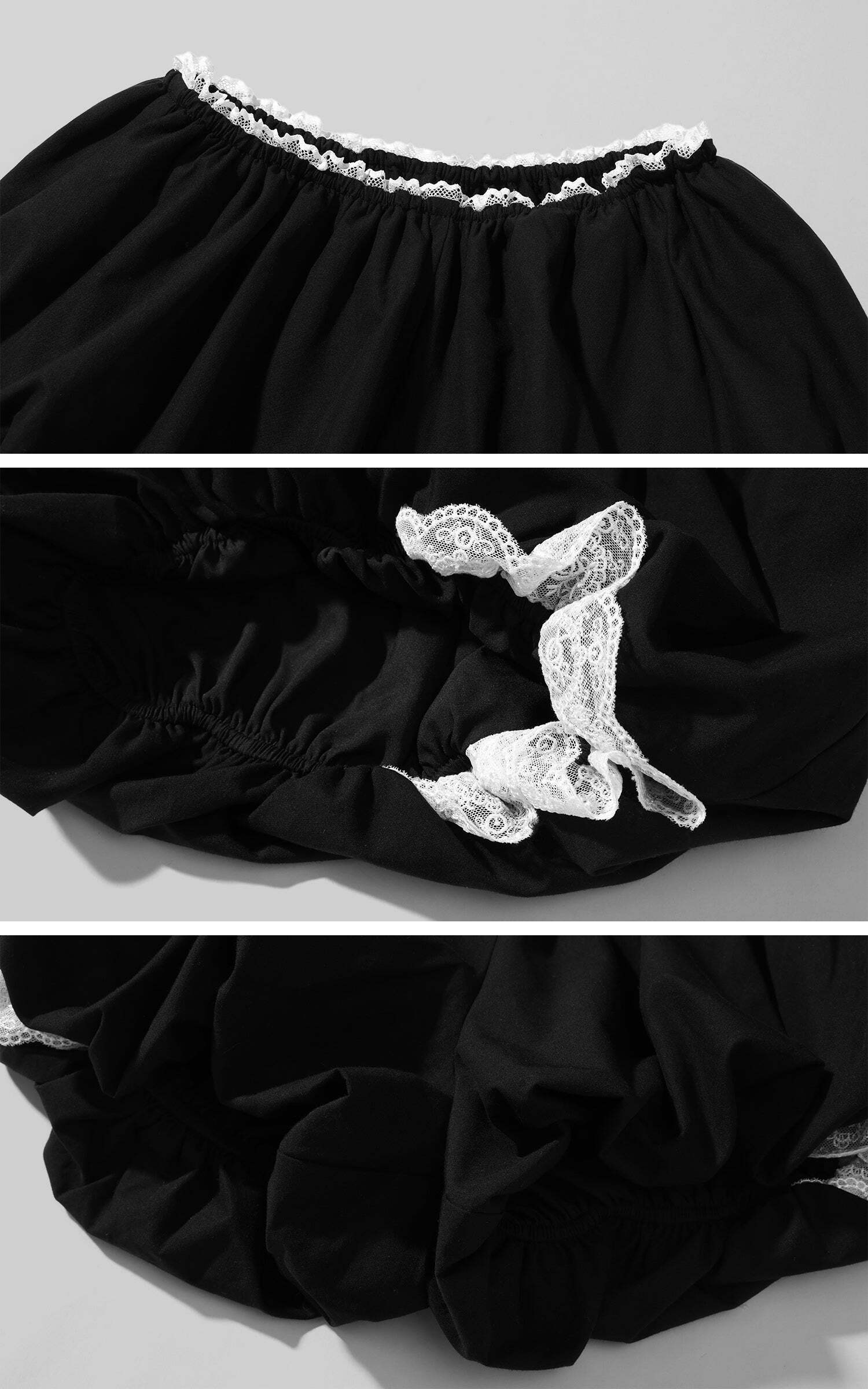 Rase le sol Lace-Trimmed Bubble Shorts Rase le sol Lace-Trimmed Bubble Shorts