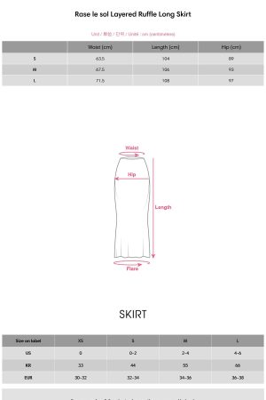 Rase le sol Layered Ruffle Long Skirt