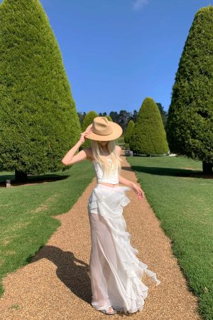 Rase le sol Layered Ruffle Sheer Skirt