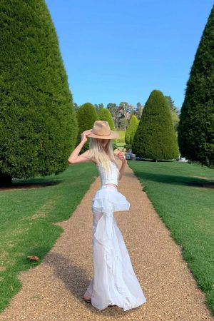 Rase le sol Layered Ruffle Sheer Skirt